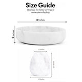 Earthen Crafts Marble Serving Bowl 8" White & Salt and Pepper Shakers 2.3" Black & White, Natural Stone Fruit Bowl for Counter Décor with Set of 2 Spice Containers, Seasoning Shaker Jars for Kitchen.