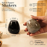 Marble Salt and Pepper Shakers Set – Natural Stone Egg Shape Salt and Pepper Set for Kitchen Table