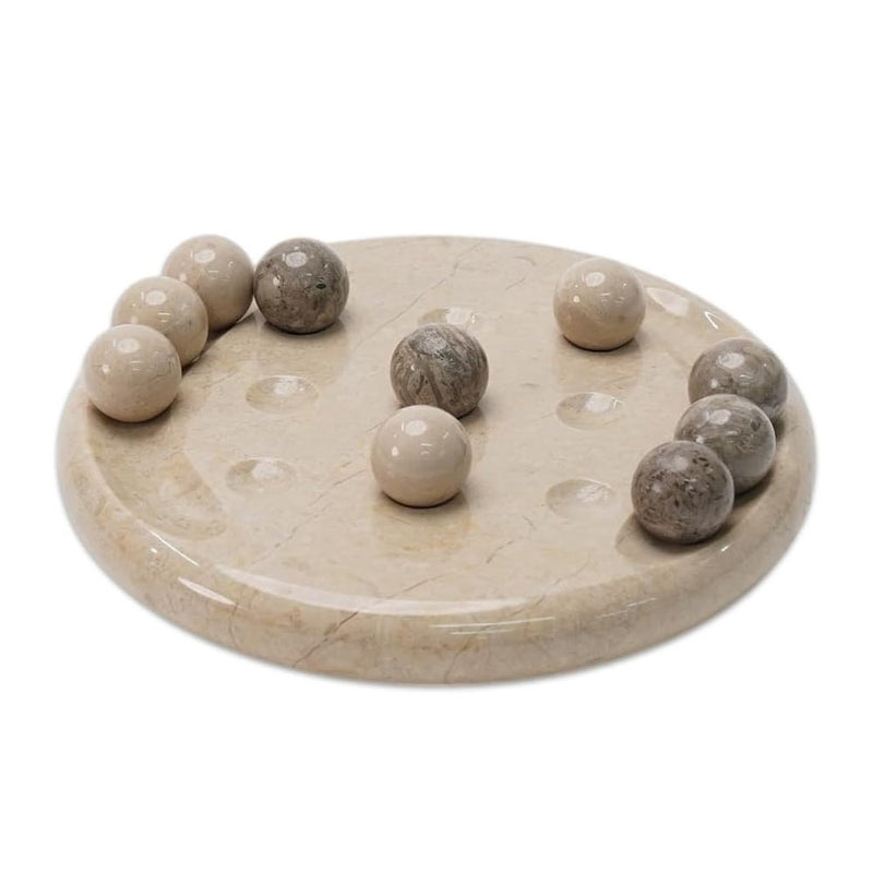Marble Tic Tac Toe Board Game - 6" Natural Stone Board Game for Coffee Table, Home Décor & Gifts