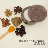 Marble Salt Cellar with Lid - 4" Natural Stone Box for Salt, Sugar & Spices | Magnetic Swivel Top