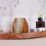 Marble Salt and Pepper Shakers Set of 2 for Kitchen Countertop - Marble Seasoning Holder Set | Earthen Crafts