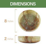 Marble Serving Bowl - Natural Stone Fruit Bowl in 8" for Kitchen, Dining Table, Entryway & Home Décor | Earthen Crafts