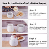 Marble Butter Keeper 4.25" - French Butter Crock for Home & Kitchen Countertop Storage | Earthen Crafts