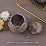 Marble Salt Cellar with Lid & Spoon - 3" Handmade Spice & Sugar Jar | Earthen Crafts