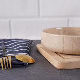 Marble Serving Bowl - Natural Stone Fruit Bowl in 8" for Kitchen, Dining Table, Entryway & Home Décor | Earthen Crafts