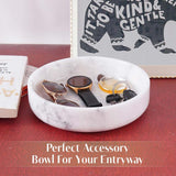 Marble Serving Bowl - Natural Stone Fruit Bowl in 8" for Kitchen, Dining Table, Entryway & Home Décor | Earthen Crafts