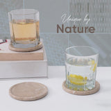 Marble Coasters for Drinks - Set of 6 Handmade Round 3.5" Stone Coasters with Holder for Coffee Table, Bar & Home Décor