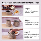 Marble Butter Keeper 4.25" - French Butter Crock for Home & Kitchen Countertop Storage | Earthen Crafts