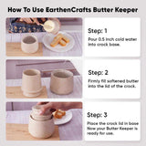 Marble Butter Keeper 4.25" - French Butter Crock for Home & Kitchen Countertop Storage | Earthen Crafts