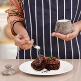 Marble Salt Cellar with Lid & Spoon - 3" Handmade Spice & Sugar Jar | Earthen Crafts