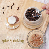 Marble Salt Cellar with Lid & Spoon - 3" Handmade Spice & Sugar Jar | Earthen Crafts