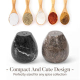 Marble Salt and Pepper Shakers Set of 2 for Kitchen Countertop - Marble Seasoning Holder Set | Earthen Crafts