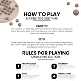 Marble Peg Solitaire Board Game – Single Player 10" Board Game for Adult