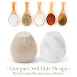 Marble Salt and Pepper Shakers Set of 2 for Kitchen Countertop - Marble Seasoning Holder Set | Earthen Crafts