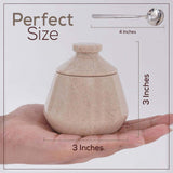 Marble Salt Cellar with Lid & Spoon - 3" Handmade Spice & Sugar Jar | Earthen Crafts
