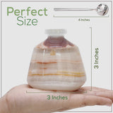 Marble Salt Cellar with Lid & Spoon - 3" Handmade Spice & Sugar Jar | Earthen Crafts