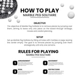 Marble Peg Solitaire Board Game – Single Player 10" Board Game for Adult