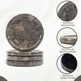 Marble Coasters Set of 4 - Drink Coasters for Coffee, Wine & Beer | Natural Stone Coasters for Kitchen & Office Table