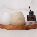 Marble Salt and Pepper Shakers Set of 2 for Kitchen Countertop - Marble Seasoning Holder Set | Earthen Crafts