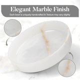 Marble Serving Bowl - Natural Stone Fruit Bowl in 8" for Kitchen, Dining Table, Entryway & Home Décor | Earthen Crafts