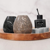 Marble Salt and Pepper Shakers Set of 2 for Kitchen Countertop - Marble Seasoning Holder Set | Earthen Crafts