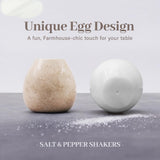 Marble Salt and Pepper Shakers Set of 2 for Kitchen Countertop - Marble Seasoning Holder Set | Earthen Crafts