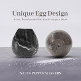 Marble Salt and Pepper Shakers Set of 2 for Kitchen Countertop - Marble Seasoning Holder Set | Earthen Crafts