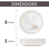 Marble Serving Bowl - Natural Stone Fruit Bowl in 8" for Kitchen, Dining Table, Entryway & Home Décor | Earthen Crafts