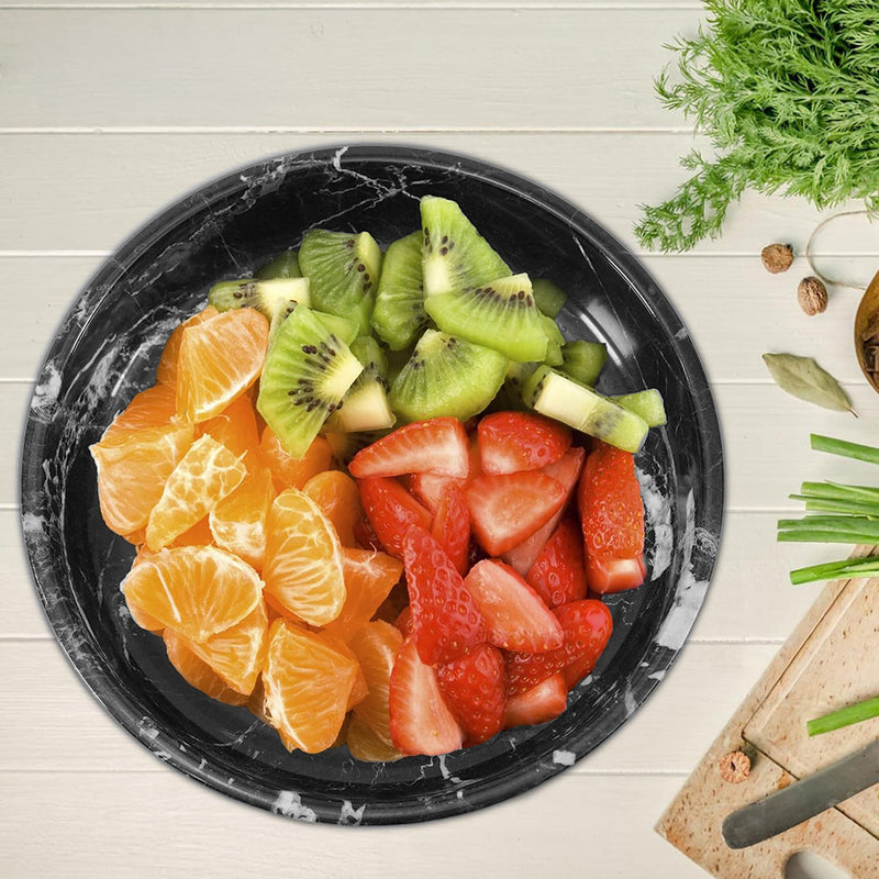 Marble Serving Bowl - Natural Stone Fruit Bowl in 8" for Kitchen, Dining Table, Entryway & Home Décor | Earthen Crafts