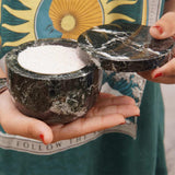 Marble Salt Cellar with Lid - 4" Natural Stone Box for Salt, Sugar & Spices | Magnetic Swivel Top