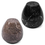 Marble Salt and Pepper Shakers Set – Natural Stone Egg Shape Salt and Pepper Set for Kitchen Table