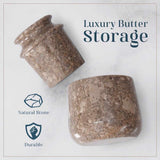 Marble Butter Keeper 4.25" - French Butter Crock for Home & Kitchen Countertop Storage | Earthen Crafts