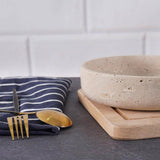 Marble Serving Bowl - Natural Stone Fruit Bowl in 8" for Kitchen, Dining Table, Entryway & Home Décor | Earthen Crafts