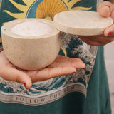 Marble Salt Cellar with Lid - 4" Natural Stone Box for Salt, Sugar & Spices | Magnetic Swivel Top