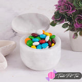 Marble Salt Cellar with Magnetic Swivel Lid - 3" Handmade Salt, Sugar & Spice Container for Kitchen Counter