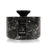 Marble Coasters for Drinks - Set of 6 Handmade Round 3.5" Stone Coasters with Holder for Coffee Table, Bar & Home Décor