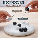 Marble Tic Tac Toe Board Game - 6" Natural Stone Board Game for Coffee Table, Home Décor & Gifts