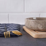 Marble Serving Bowl - Natural Stone Fruit Bowl in 8" for Kitchen, Dining Table, Entryway & Home Décor | Earthen Crafts