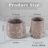 Marble Butter Keeper 4.25" - French Butter Crock for Home & Kitchen Countertop Storage | Earthen Crafts