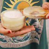 Marble Salt Cellar with Lid - 4" Natural Stone Box for Salt, Sugar & Spices | Magnetic Swivel Top