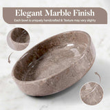 Marble Serving Bowl - Natural Stone Fruit Bowl in 8" for Kitchen, Dining Table, Entryway & Home Décor | Earthen Crafts