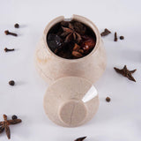 Marble Salt Cellar with Lid & Spoon - 3" Handmade Spice & Sugar Jar | Earthen Crafts