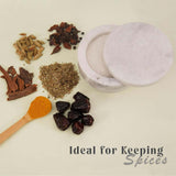 Marble Salt Cellar with Lid - 4" Natural Stone Box for Salt, Sugar & Spices | Magnetic Swivel Top