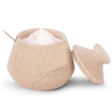 Marble Salt Cellar with Lid & Spoon - 3" Handmade Spice & Sugar Jar | Earthen Crafts