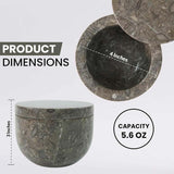 Marble Salt Cellar with Lid - 4" Natural Stone Box for Salt, Sugar & Spices | Magnetic Swivel Top