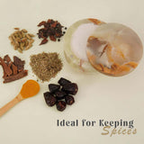 Marble Salt Cellar with Lid - 4" Natural Stone Box for Salt, Sugar & Spices | Magnetic Swivel Top