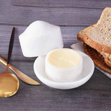 Mini Marble Butter Dish with Lid – French Butter Keeper Crock for Countertop Storage | Earthen Crafts