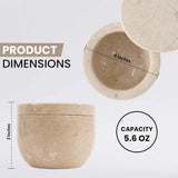 Marble Salt Cellar with Lid - 4" Natural Stone Box for Salt, Sugar & Spices | Magnetic Swivel Top