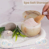 Marble Salt Cellar with Magnetic Swivel Lid - 3" Handmade Salt, Sugar & Spice Container for Kitchen Counter