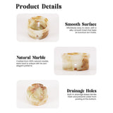 Marble Berry Bowl 5.5" Decorative Round Stone Fruit Storage Container with Holes for Kitchen & Table Decor